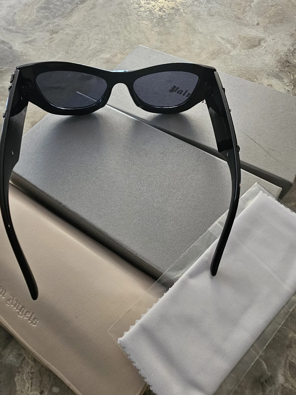 Palm Angels Black Sunglasses with Gold Logo